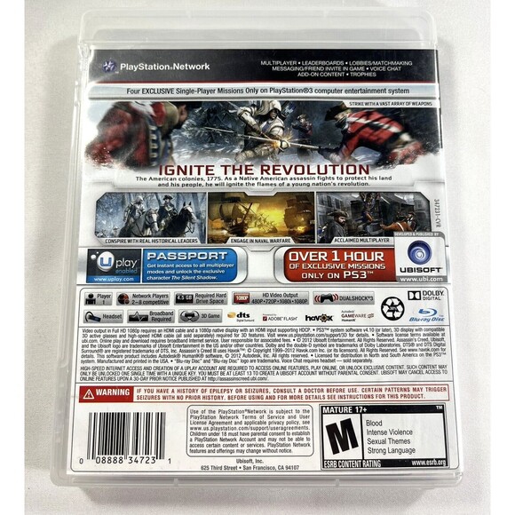 Assassin's Creed III (Sony PlayStation 3, 2012) Complete  PS3 - Picture 2 of 10